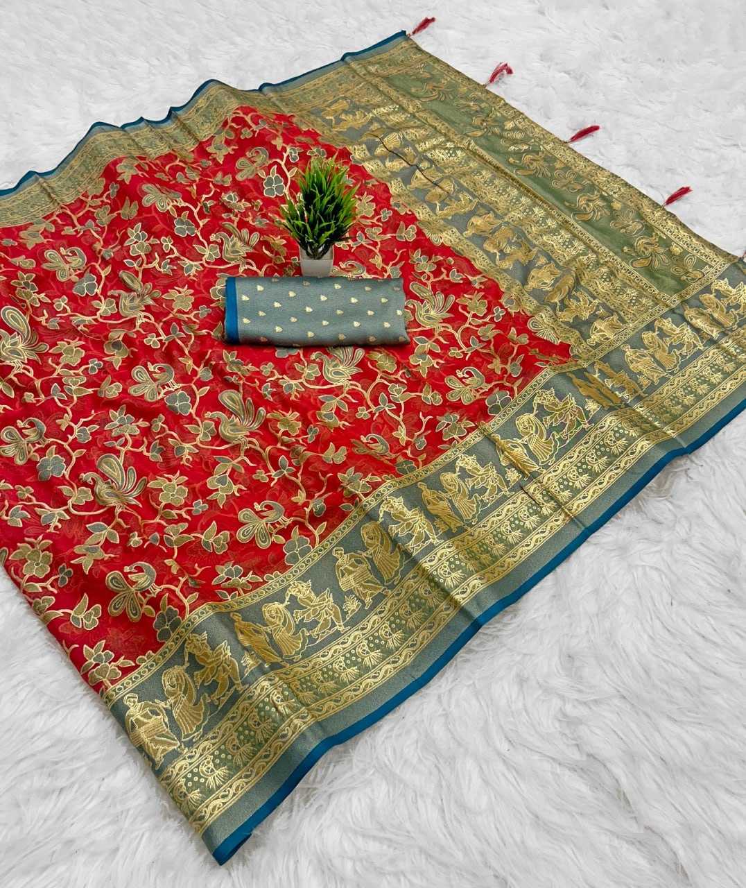 Ynf Dull Moss KESH441 Chandrakala 2 Sarees Wholesale Designer Sarees Printed Sarees Brasso Sarees Manufacturer- Kapda Export