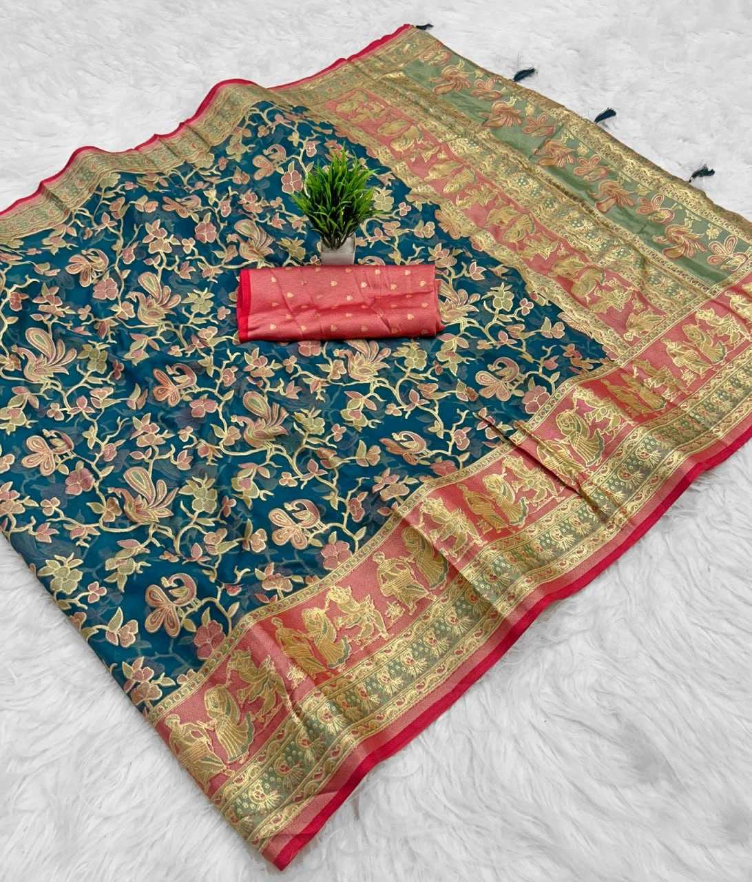 Ynf Dull Moss KESH441 Chandrakala 2 Sarees Wholesale Designer Sarees Printed Sarees Brasso Sarees Manufacturer- Kapda Export