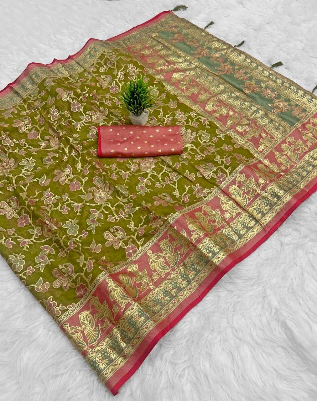 Ynf Dull Moss KESH441 Chandrakala 2 Sarees Wholesale Designer Sarees Printed Sarees Brasso Sarees Manufacturer- Kapda Export