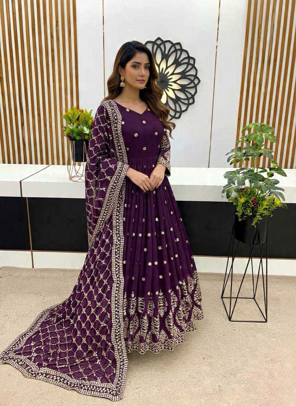 Ynf Faux Georgette KESH499 395 Gowns Wholesale Anarkali Gown Long Gowns Designer Gowns Manufacturer- Kapda Export