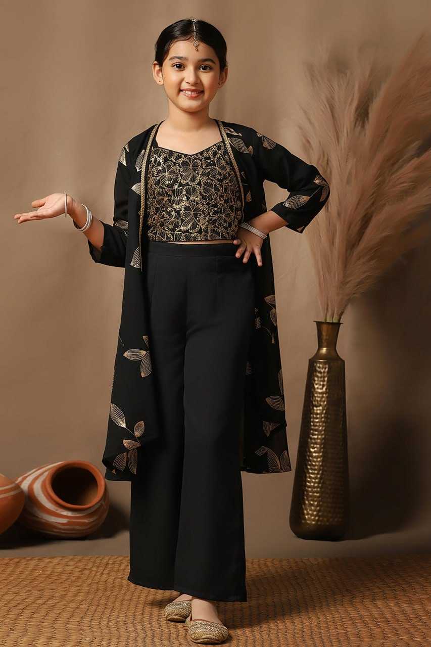 Ynf Georgette KESH642 027 Kids Wear Festive Collections Wholesale Kids Festive Wear Girls Ethnic Wear Kids Party Wear Ethnic Manufacturer- Kapda Export