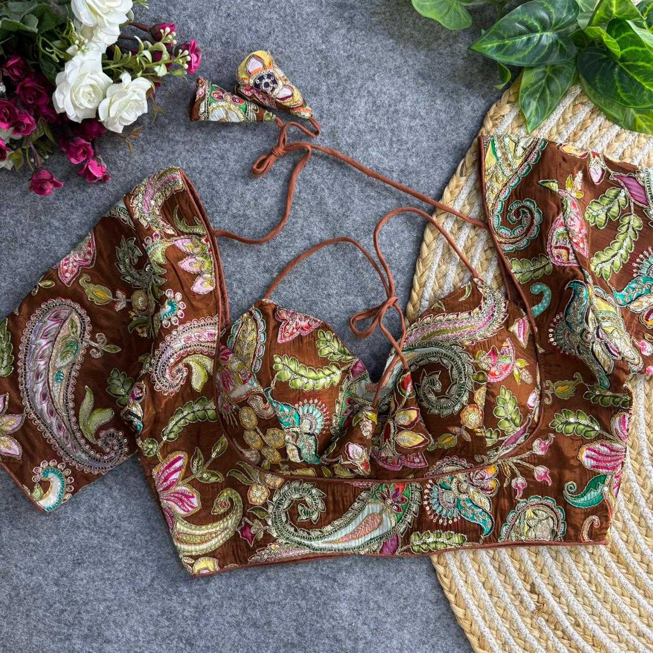 Ynf Heavy Crepe RIN235 Kaveri Readymade Blouses Festive Collections Wholesale Printed Blouse Party Wear Blouse Navratri Blouses Manufacturer- Kapda Export