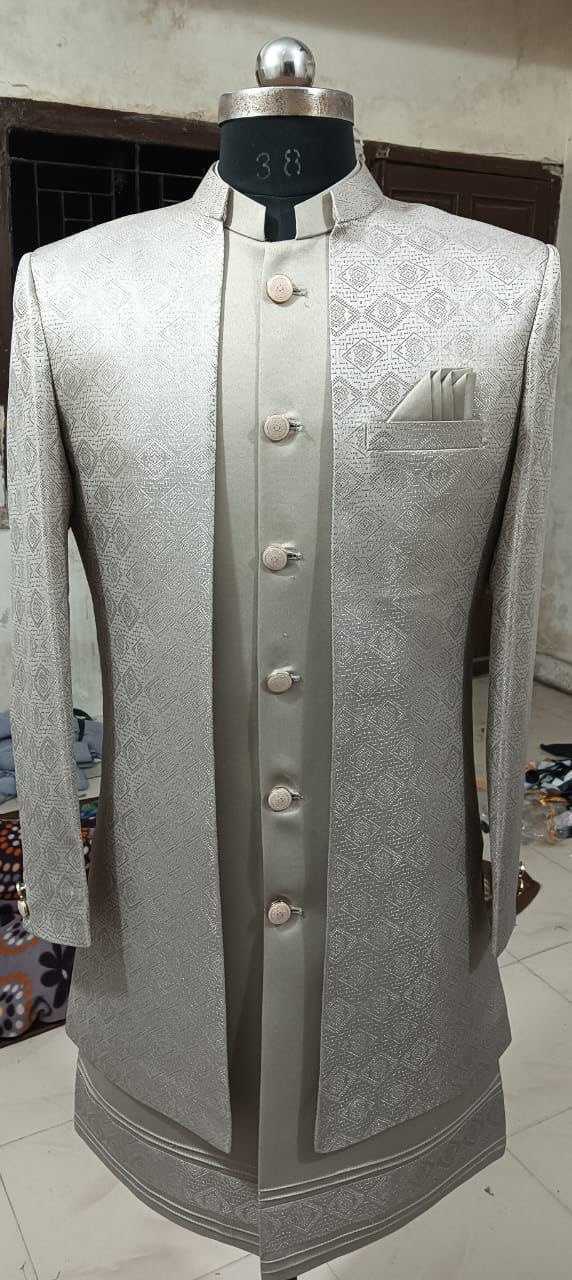 Ynf Heavy Silk KESH650 ZAKIR Mens Wear Wholesale Men Wedding kurta Mens Ethnic Jackets Kurta Set with Jacket Manufacturer- Kapda Export