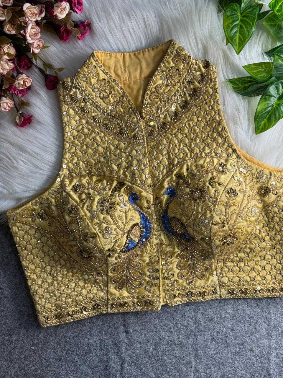 Ynf Italian Silk KESH111 Italian Readymade Blouses Festive Collections Wholesale Sleeveless Blouse Silk Blouse Navratri Blouses Manufacturer- Kapda Export