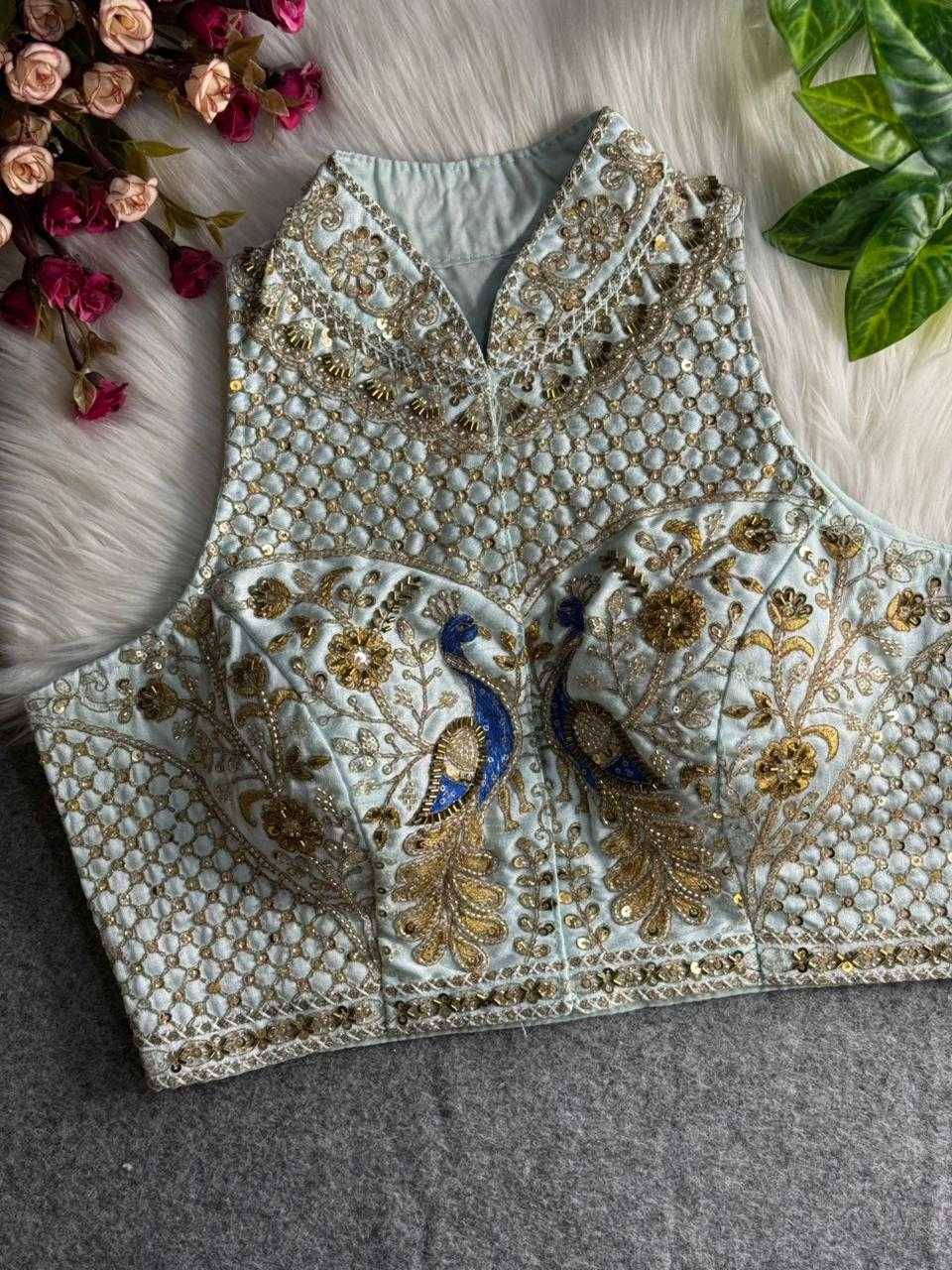 Ynf Italian Silk KESH111 Italian Readymade Blouses Festive Collections Wholesale Sleeveless Blouse Silk Blouse Navratri Blouses Manufacturer- Kapda Export