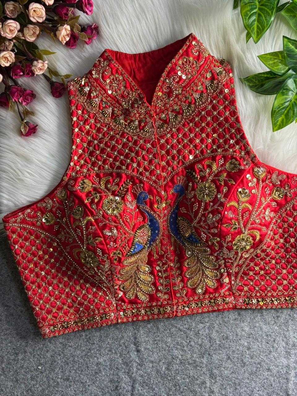 Ynf Italian Silk KESH111 Italian Readymade Blouses Festive Collections Wholesale Sleeveless Blouse Silk Blouse Navratri Blouses Manufacturer- Kapda Export