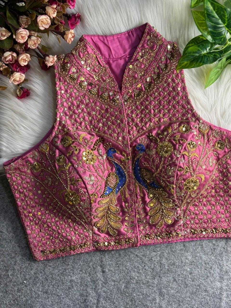 Ynf Italian Silk KESH111 Italian Readymade Blouses Wholesale Blouse Embroidered Blouses Navratri Blouses Manufacturer- Kapda Export