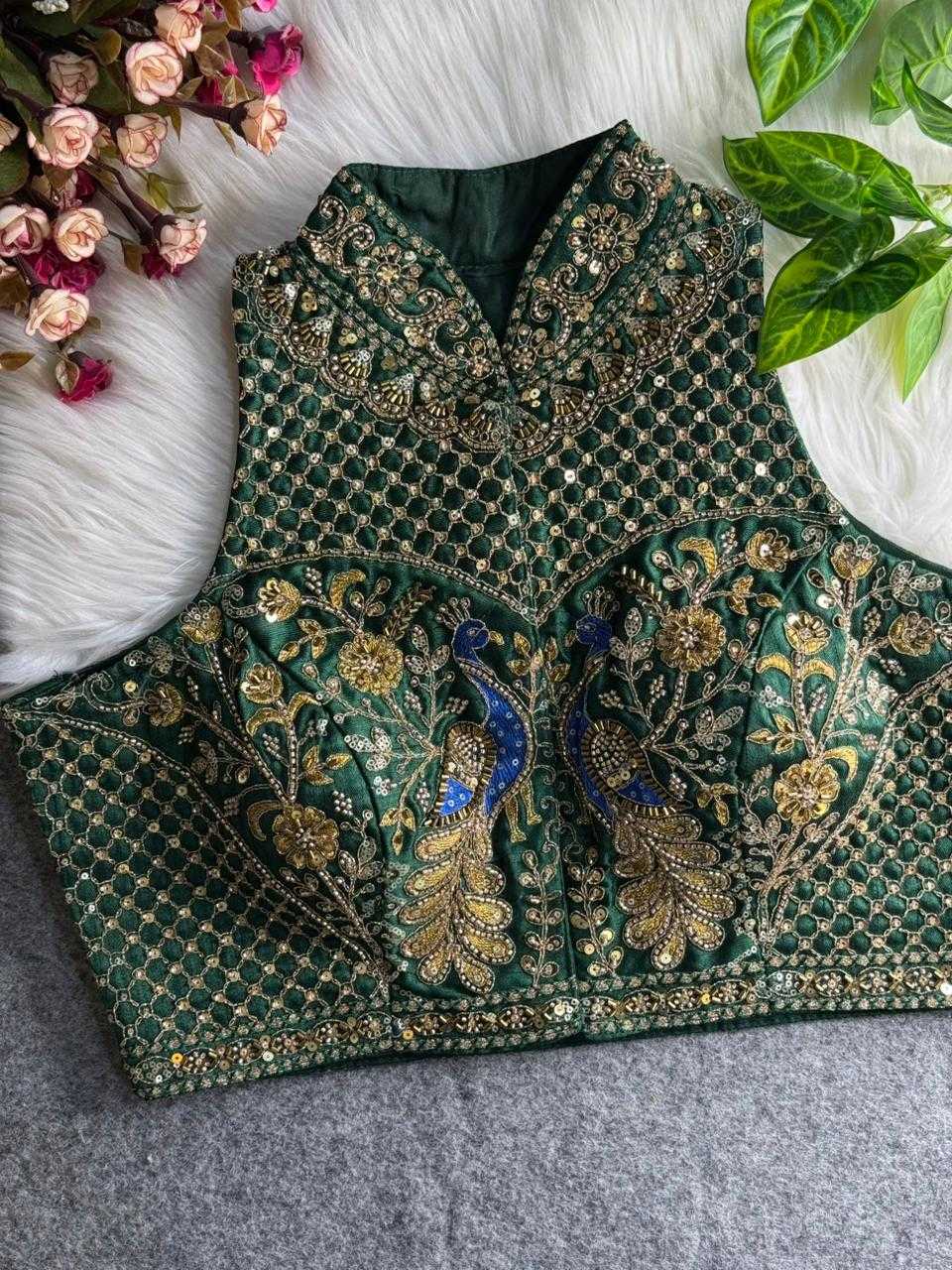 Ynf Italian Silk KESH111 Italian Readymade Blouses Wholesale Blouse Embroidered Blouses Navratri Blouses Manufacturer- Kapda Export