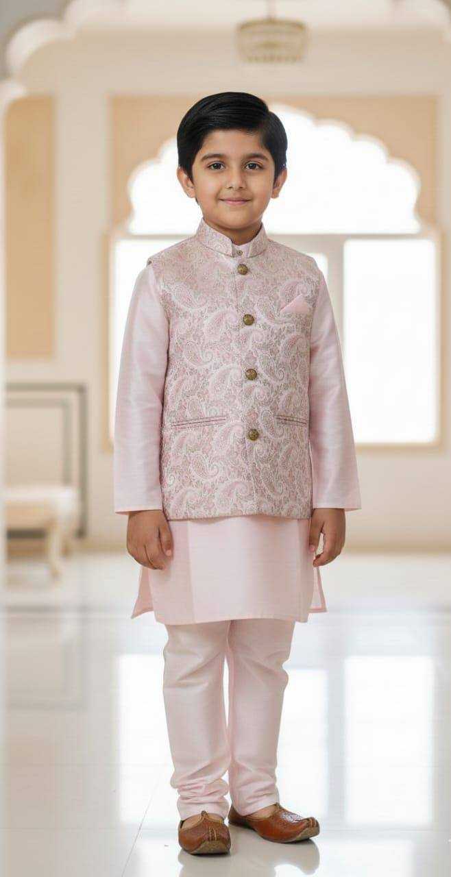 Ynf Jacquard KESH650 SAVI Kids Wear Festive Collections Wholesale Boys Kurta Pyjama Kids Festive Wear Baby Boy Kurta Set Manufacturer- Kapda Export