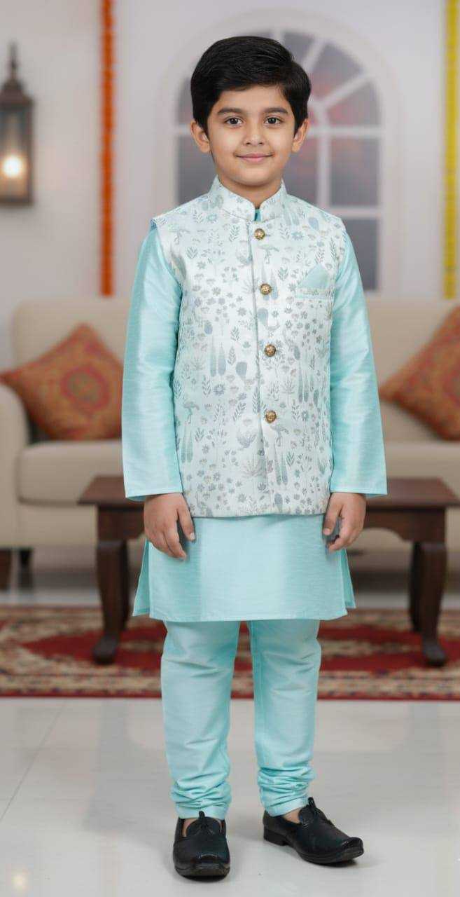 Ynf Jacquard KESH650 SAVI Kids Wear Festive Collections Wholesale Boys Kurta Pyjama Kids Festive Wear Baby Boy Kurta Set Manufacturer- Kapda Export