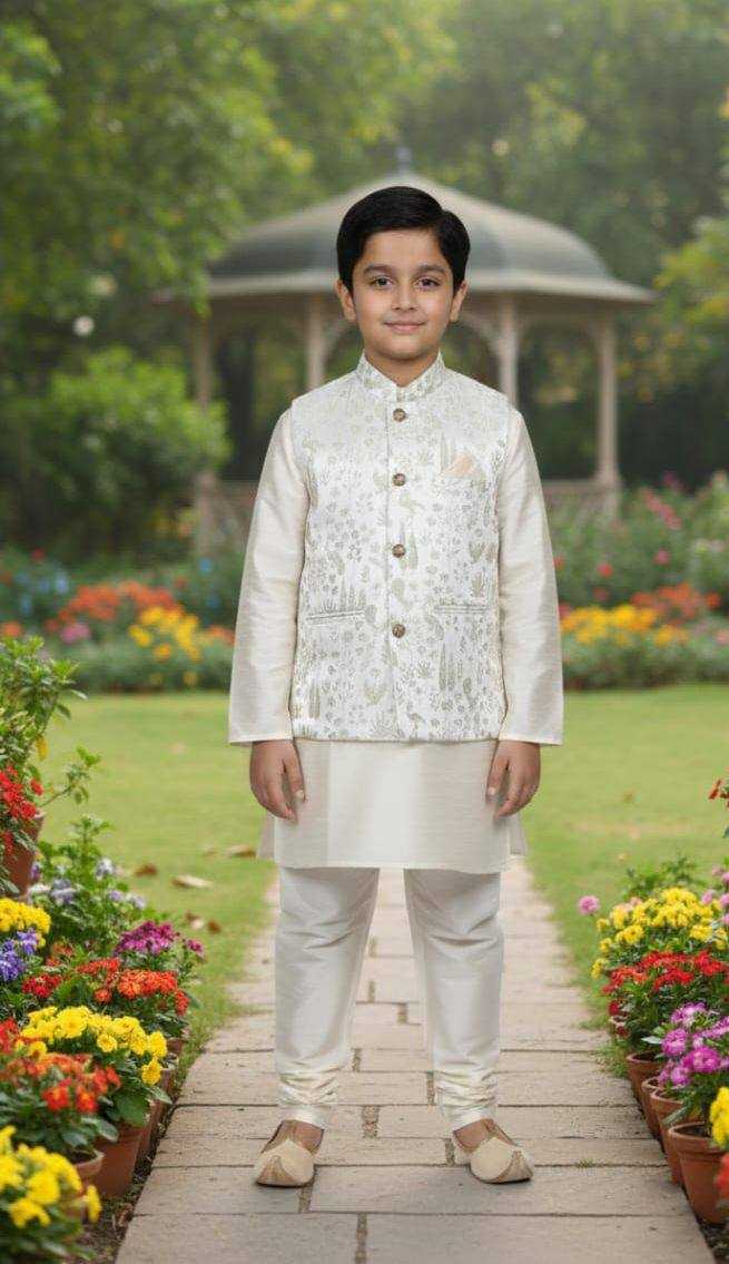 Ynf Jacquard KESH650 SAVI Kids Wear Festive Collections Wholesale Boys Kurta Pyjama Kids Festive Wear Baby Boy Kurta Set Manufacturer- Kapda Export