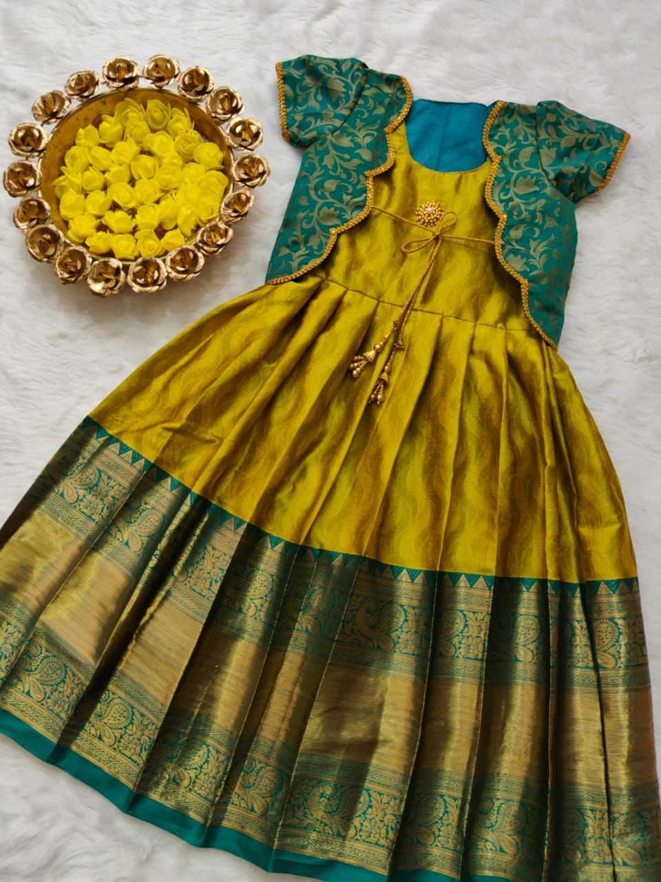 Ynf Lichi Silk RIN235 Snehal Kids Wear Festive Collections Wholesale Kids Gown Kids Frocks Kids Ethnic Gowns Manufacturer- Kapda Export