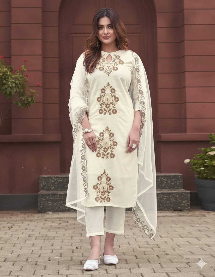 Ynf Pure Viscos Suits & Dresses Wholesale Embroidery Suits Designer Suits Indo-Western Dresses Manufacturer- Kapda Export