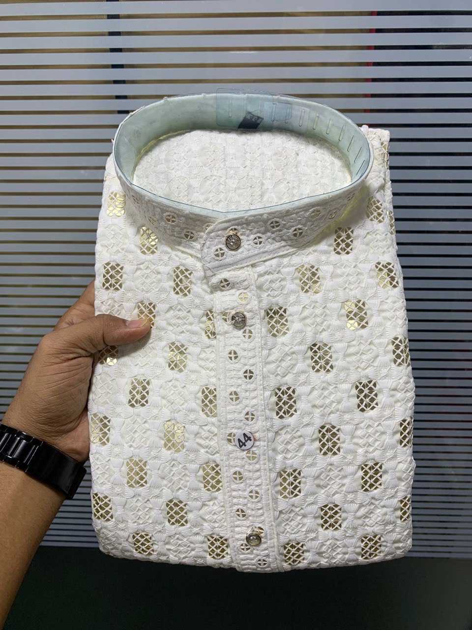 Ynf Reyon Cotton KESH650 Haniya Mens Wear Wholesale Men Wedding kurta Embroidered Kurta Pajama Designer Ethnic Set Manufacturer- Kapda Export