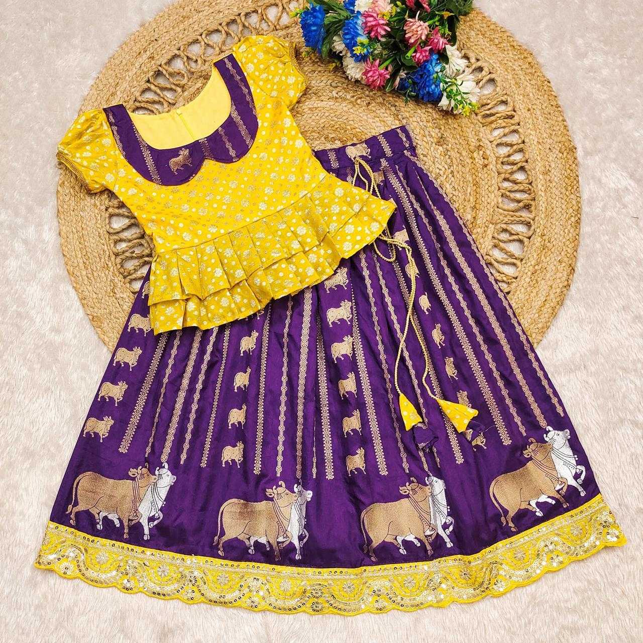 Ynf Russian Silk KESH503 8084 Kids Wear Wholesale Indian Wear For Kids Kids Lehenga Choli Kids Festive Wear Manufacturer- Kapda Export