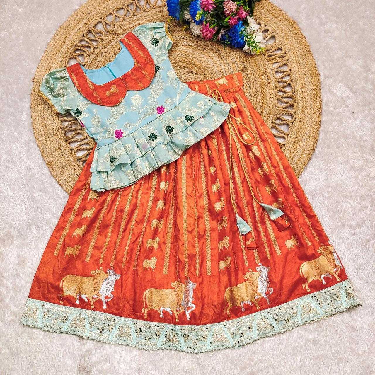 Ynf Russian Silk KESH503 8084 Kids Wear Wholesale Indian Wear For Kids Kids Lehenga Choli Kids Festive Wear Manufacturer- Kapda Export
