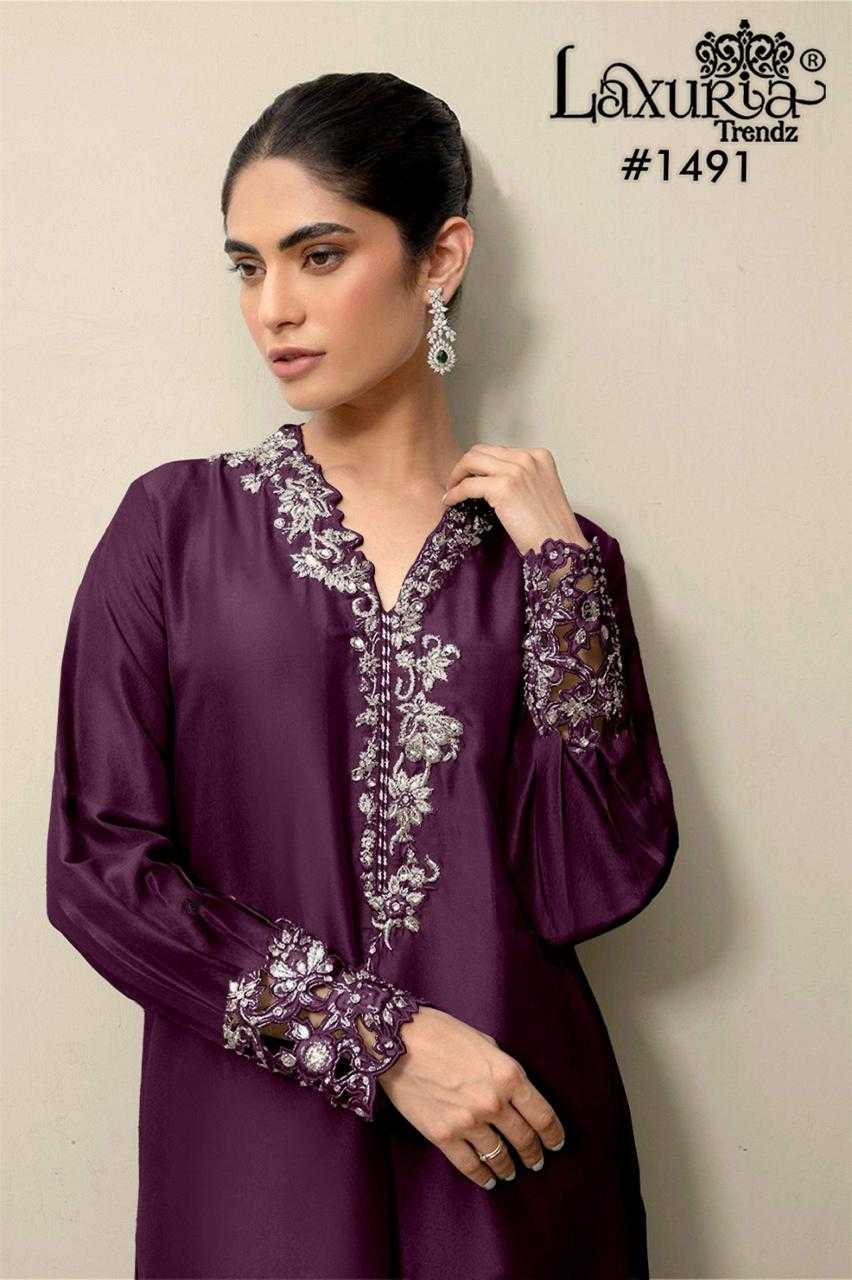 Ynf Satin KESH530 Laxuria 1491 Suits & Dresses Wholesale Embroidered Suits Party Wear Dresses Sleeveless Dresses Manufacturer- Kapda Export