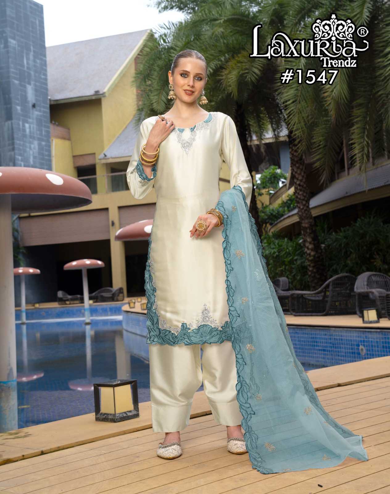 Ynf Satin KESH530 Laxuria 1547 Kurti Wholesale Festive Kurtis Ethnic Kurtis White Kurtis Manufacturer- Kapda Export