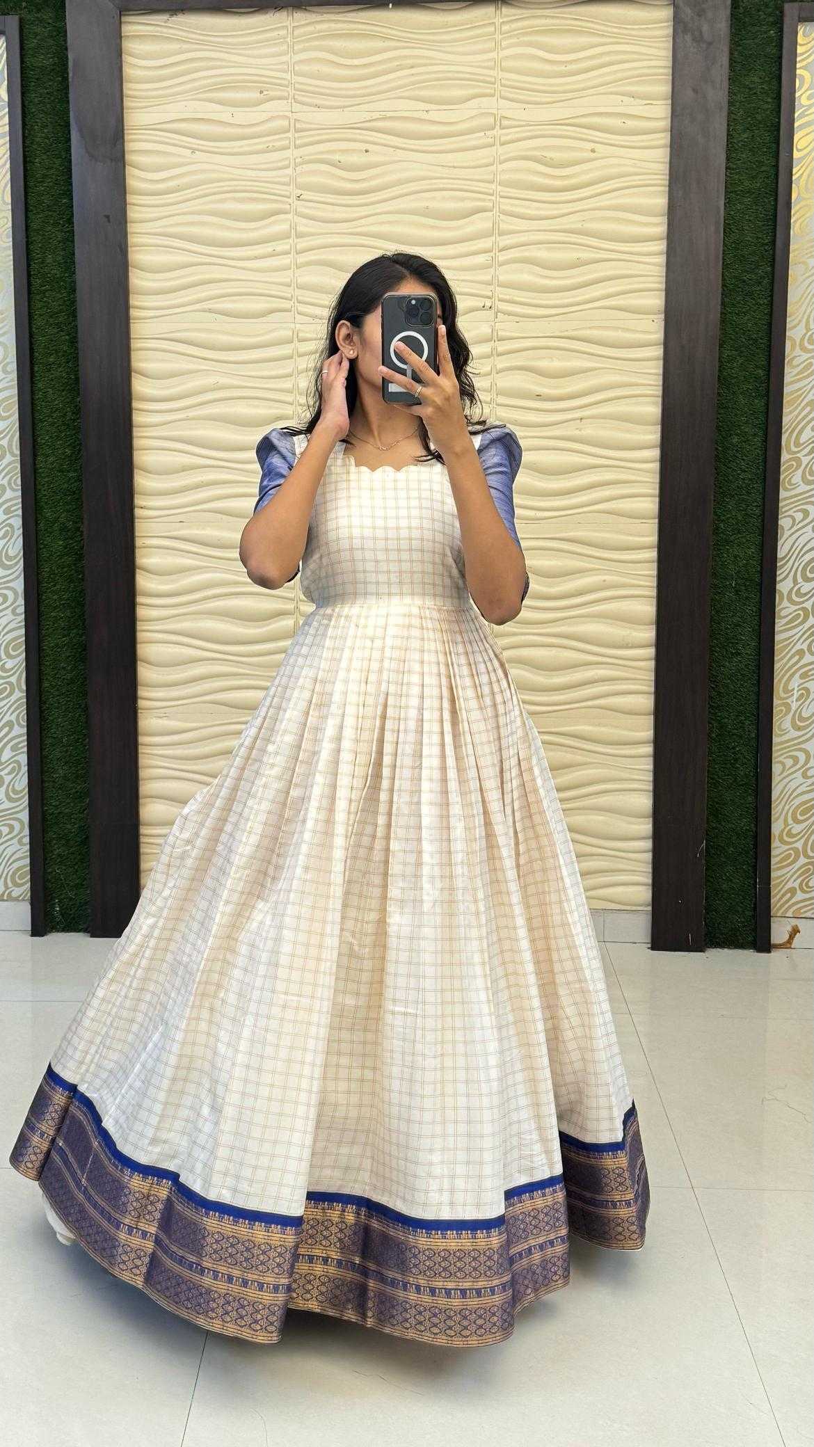 Ynf Silk Cotton RIN235 Mandira Gowns Wholesale Fancy Gowns Party Gowns White Gown Manufacturer- Kapda Export