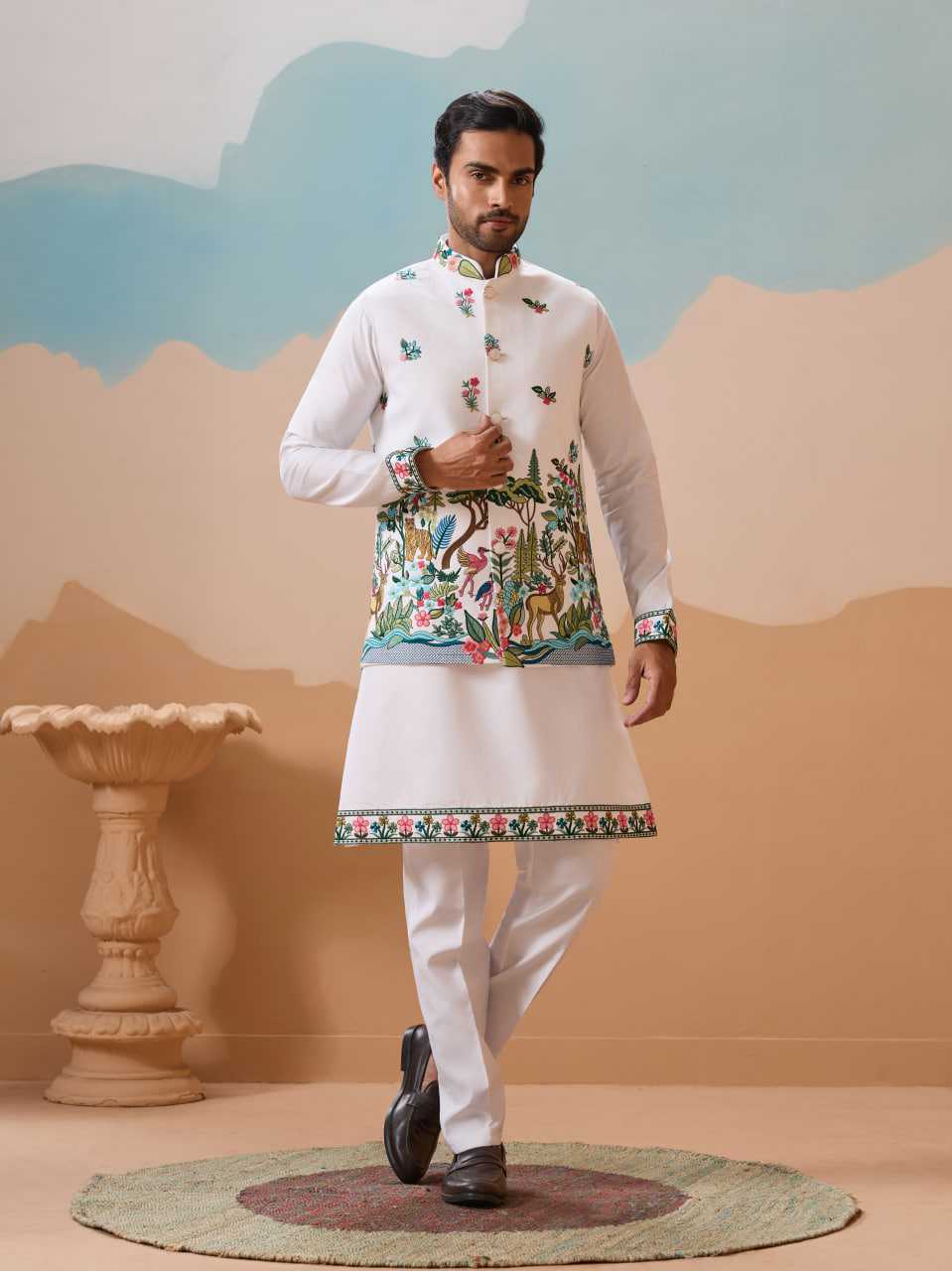 Ynf Silk RIN202 SHUBHVASTRA VANTARA 61591 Mens Wear Festive Collections Wholesale Mens Kurta Pyjama Silk Kurta Men Wedding kurta Manufacturer- Kapda Export