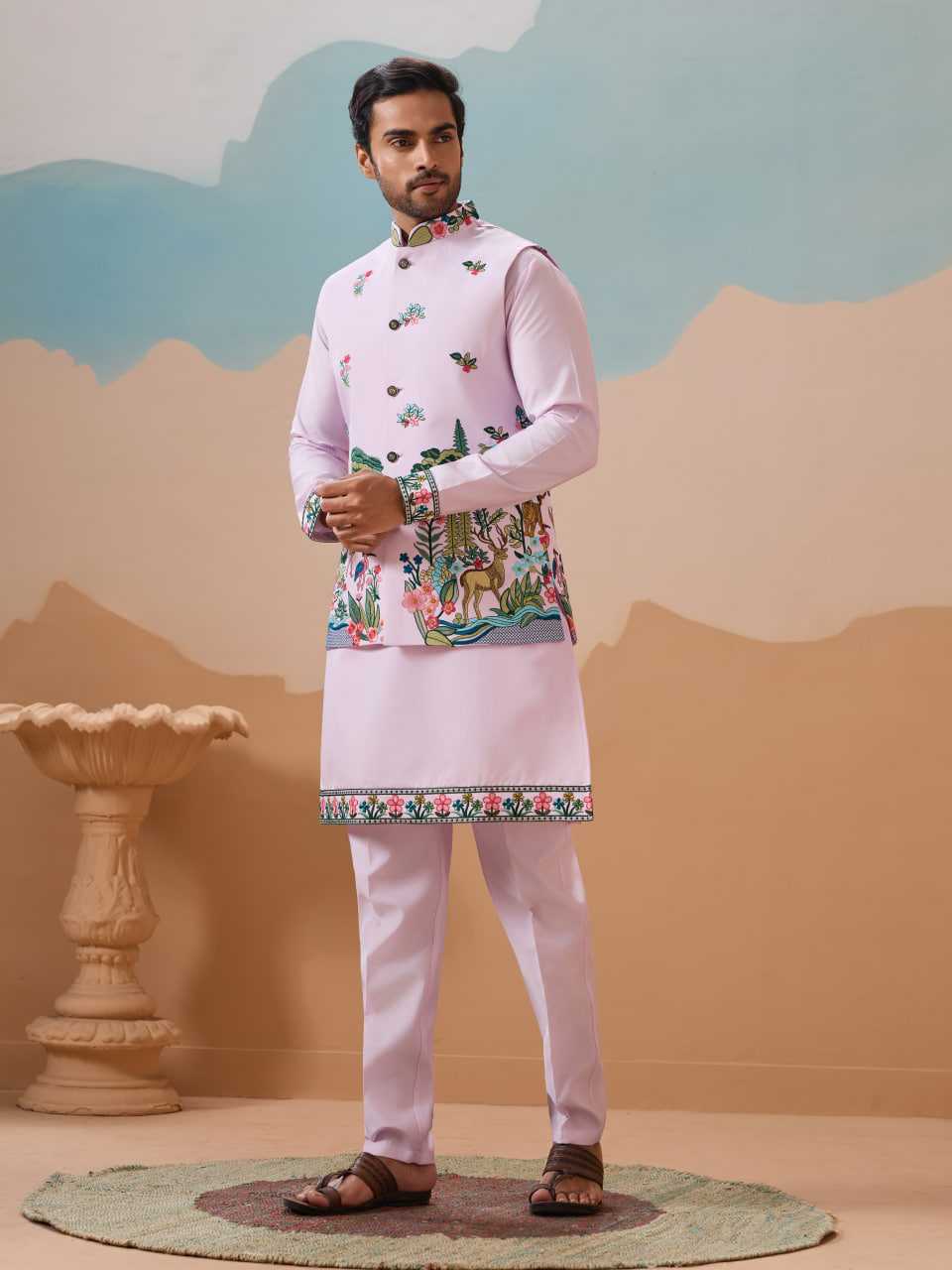 Ynf Silk RIN202 SHUBHVASTRA VANTARA 61591 Mens Wear Festive Collections Wholesale Mens Kurta Pyjama Silk Kurta Men Wedding kurta Manufacturer- Kapda Export