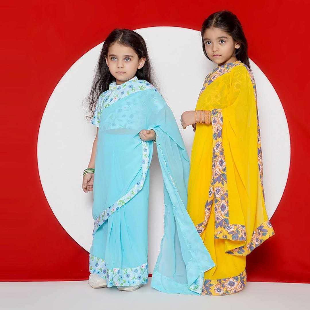 Ynf Soft Dola KESH505 ADITI Kids Wear Wholesale Kids Saree Dress Kids Festive Wear Kids Party Wear Ethnic Manufacturer- Kapda Export