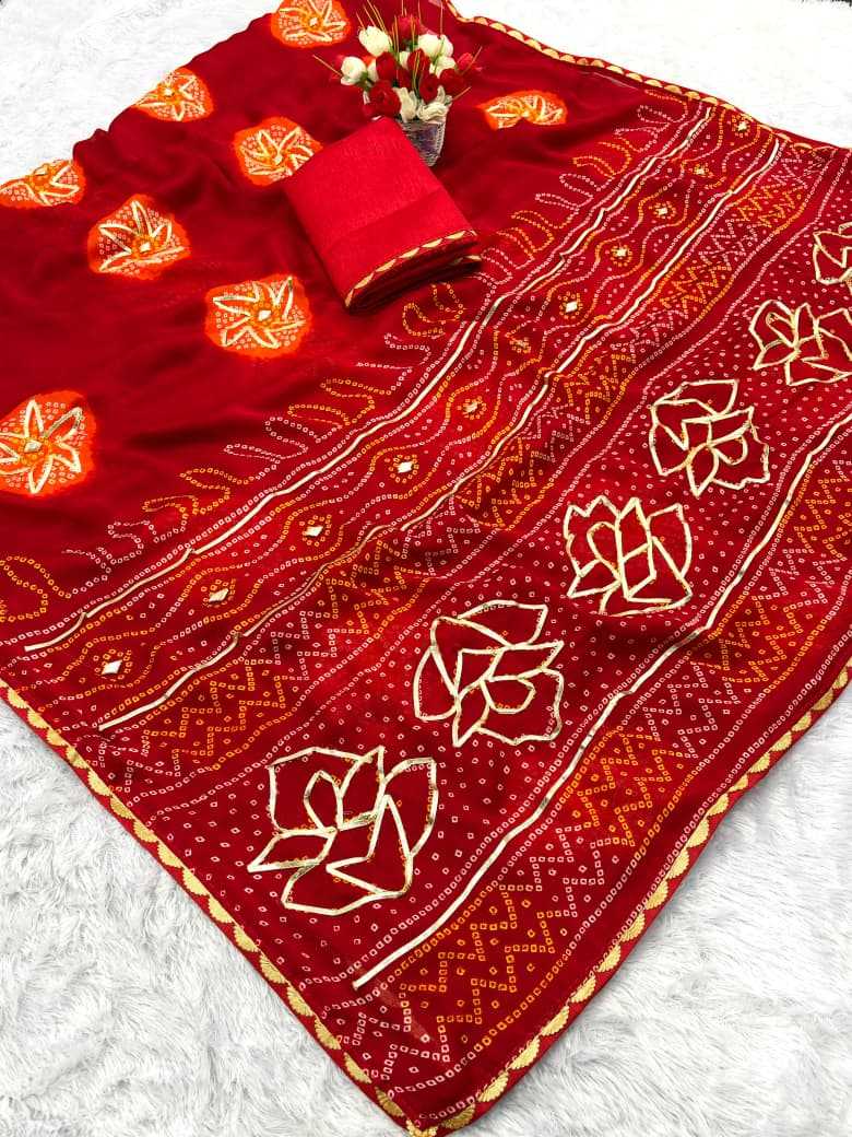 Ynf Art Silk KESH584 remen Sarees Wholesale Bandhani Bandhej Sarees Gota Work Saree Traditional Sarees Manufacturer- Kapda Export