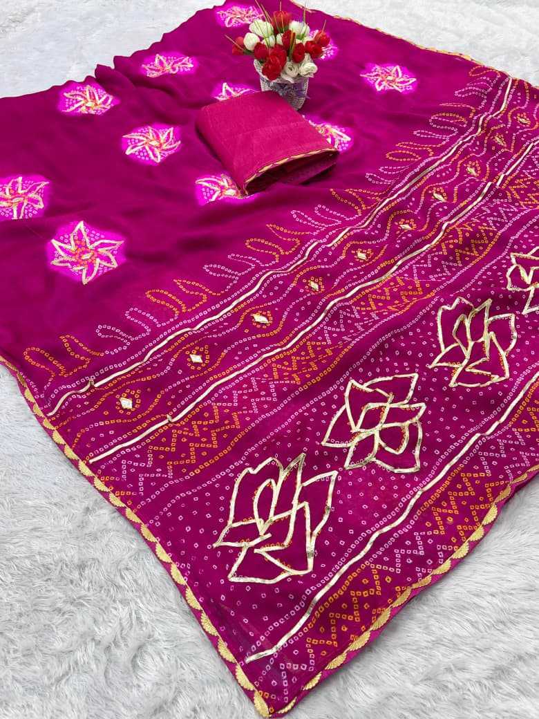 Ynf Art Silk KESH584 remen Sarees Wholesale Bandhani Bandhej Sarees Gota Work Saree Traditional Sarees Manufacturer- Kapda Export
