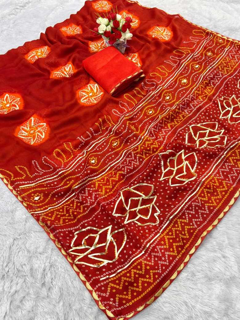 Ynf Art Silk KESH584 remen Sarees Wholesale Bandhani Bandhej Sarees Gota Work Saree Traditional Sarees Manufacturer- Kapda Export