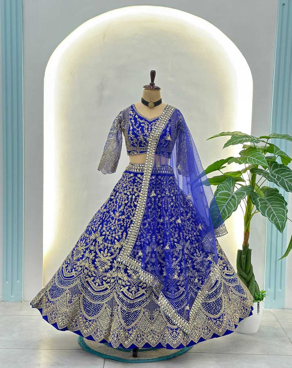 Ynf Butterfly Net KESH533 5159 Lehengas Wholesale Wedding Lehenga Embroidered Lehenga Sequins Lehenga Manufacturer- Kapda Export