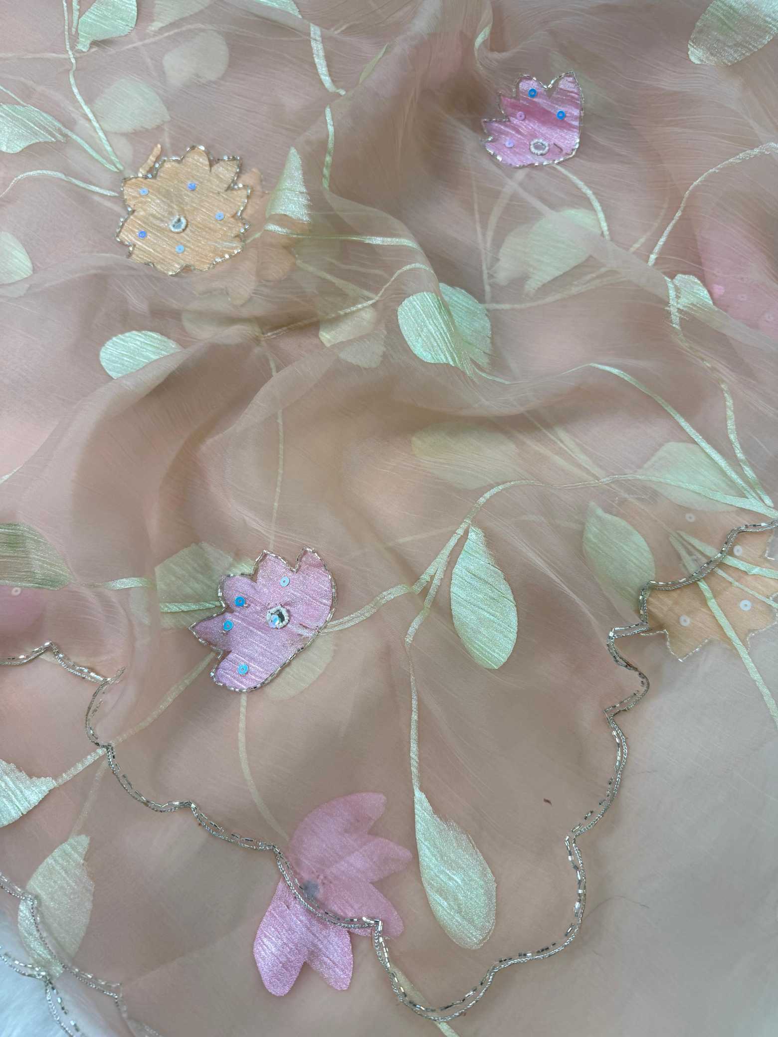 Ynf Chiffon RIN164 SBI Sarees Wholesale Designer Sarees Cutwork Saree Hand Printed Saree Manufacturer- Kapda Export