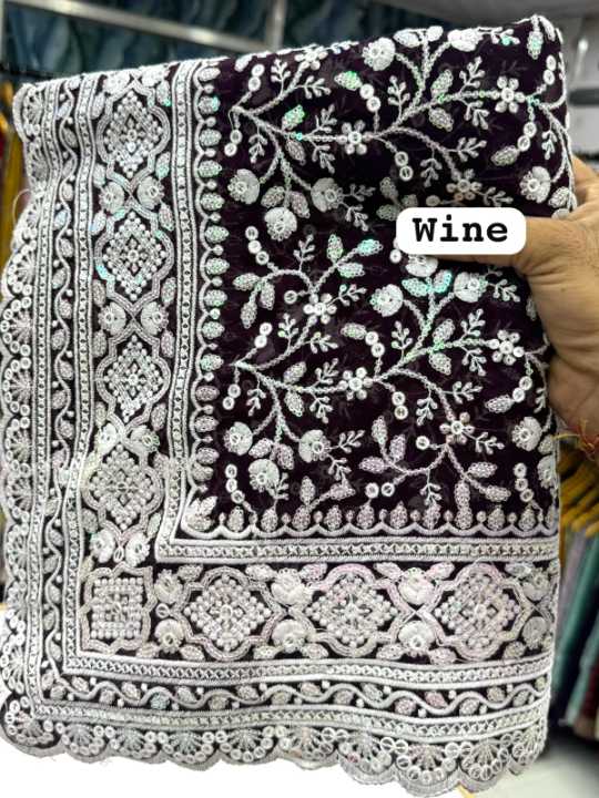 Ynf Chikan KESH114 9517 Sarees Wholesale Designer Sarees Sequence Sarees Chikan Sarees Manufacturer- Kapda Export