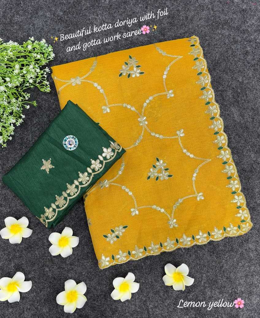 Ynf Cotton KESH584 COTTAN Sarees Wholesale Designer Sarees Embroidered Sarees Gota Work Saree Manufacturer- Kapda Export