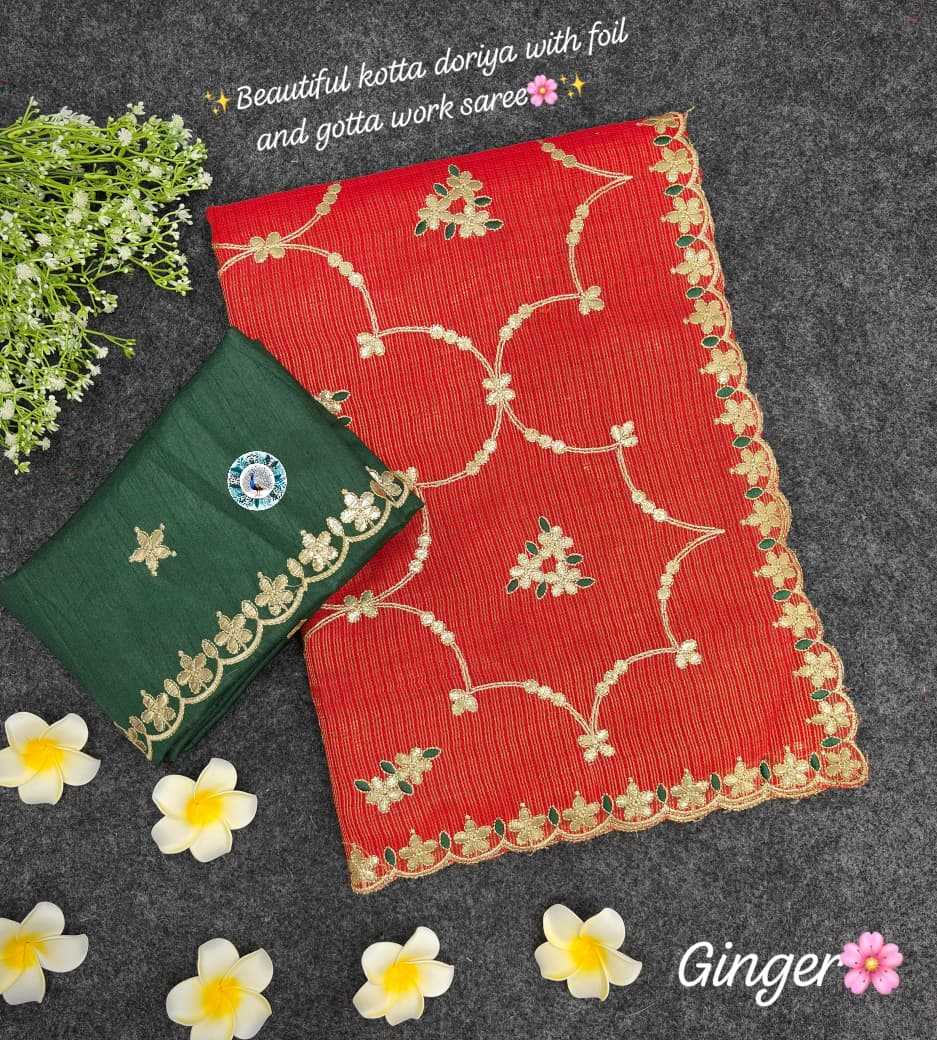 Ynf Cotton KESH584 COTTAN Sarees Wholesale Designer Sarees Embroidered Sarees Gota Work Saree Manufacturer- Kapda Export