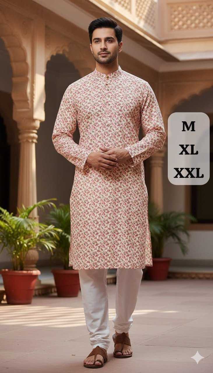 Ynf Cotton KESH650 Lucknavi Mens Wear Wholesale Mens Kurtas Mens Kurta Pyjama Men Cotton Kurta Manufacturer- Kapda Export
