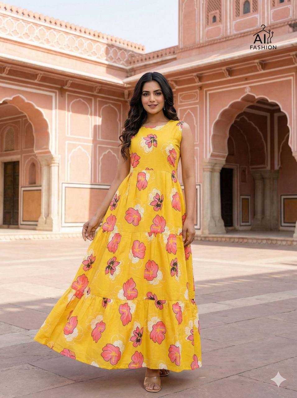 Ynf Cotton RIN125 Floral Suits & Dresses Wholesale Cotton Suits Maxi Dresses Printed Dresses Manufacturer- Kapda Export