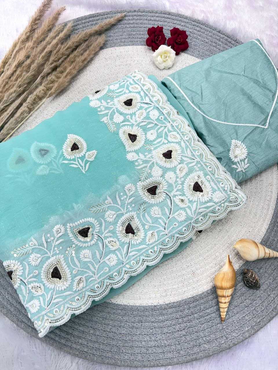 Ynf Crunchi RIN230 655 Sarees Wholesale Chiffon Sarees Pink Sarees Green Sarees Manufacturer- Kapda Export