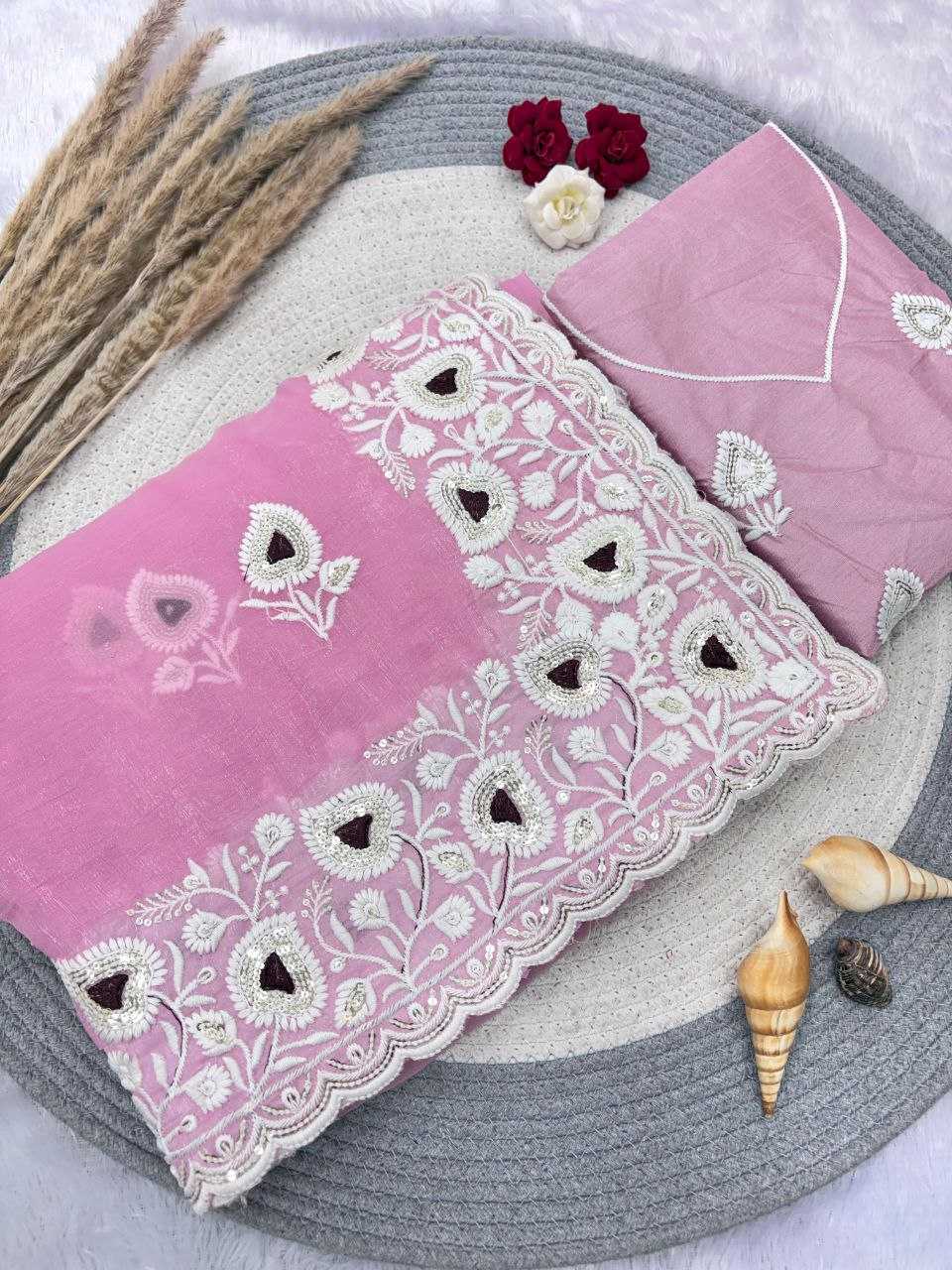 Ynf Crunchi RIN230 655 Sarees Wholesale Chiffon Sarees Pink Sarees Green Sarees Manufacturer- Kapda Export