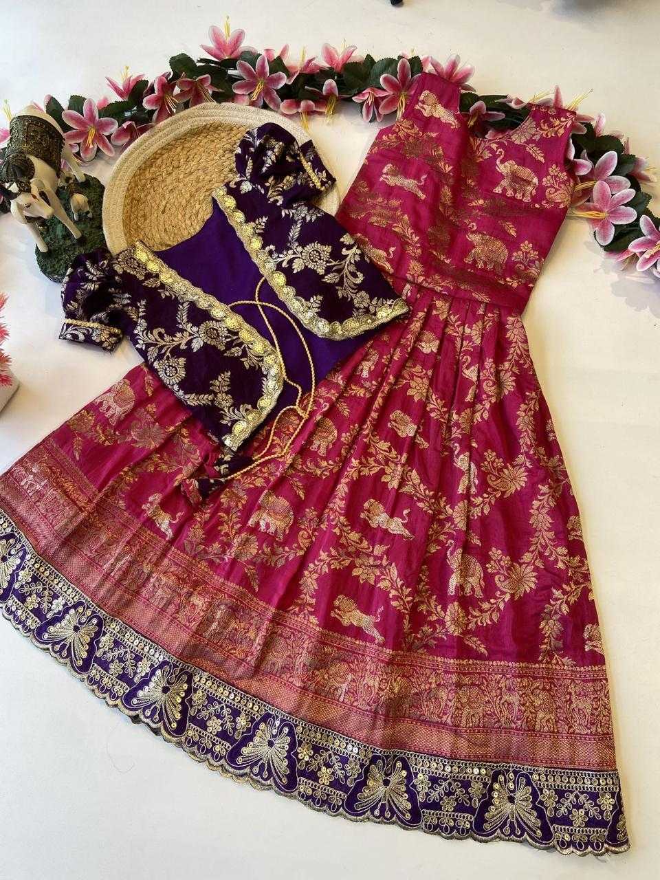 Ynf Dola Silk RIN235 MORTIS Kids Wear Wholesale Kids Gown Kids Ethnic Wear Kids Ethnic Gowns Manufacturer- Kapda Export