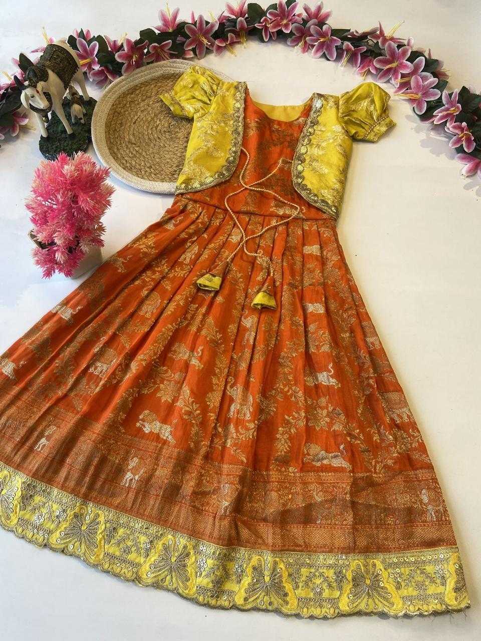 Ynf Dola Silk RIN235 MORTIS Kids Wear Wholesale Kids Gown Kids Ethnic Wear Kids Ethnic Gowns Manufacturer- Kapda Export