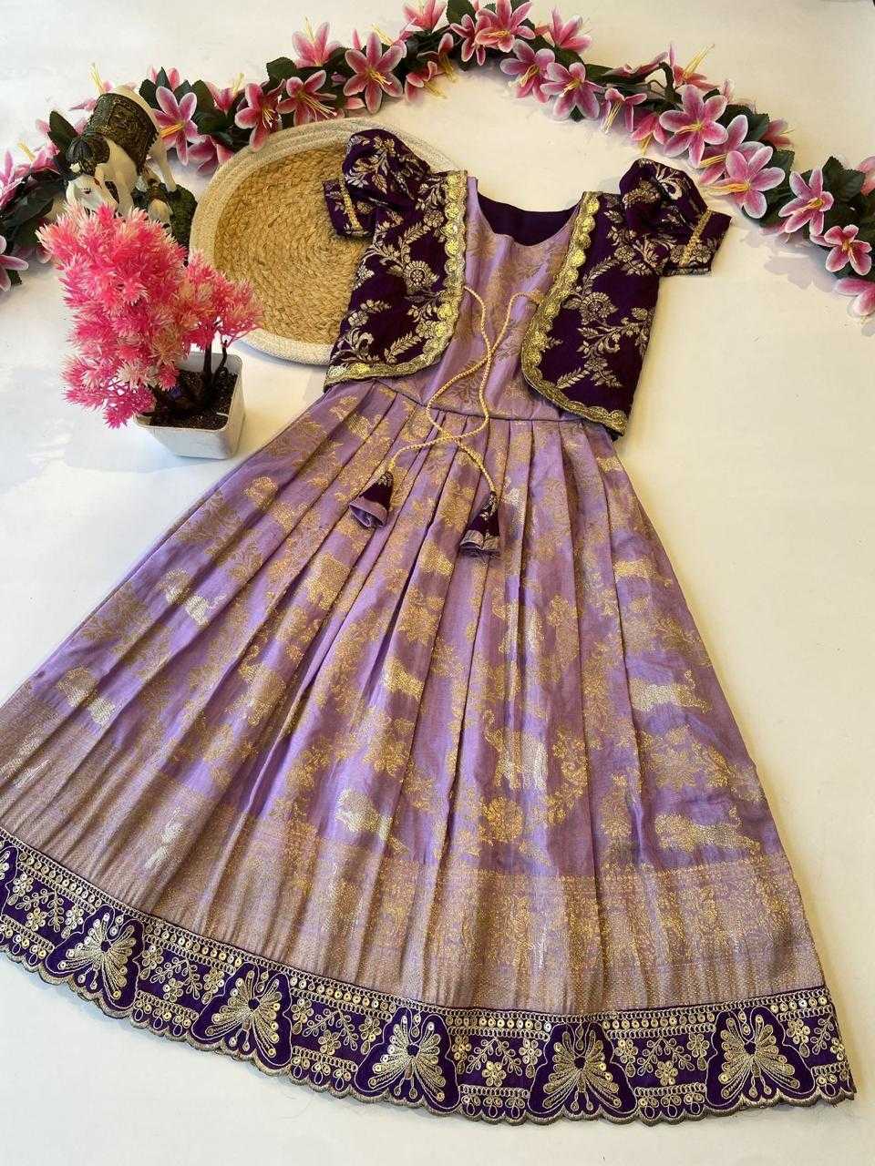 Ynf Dola Silk RIN235 MORTIS Kids Wear Wholesale Kids Gown Kids Ethnic Wear Kids Ethnic Gowns Manufacturer- Kapda Export