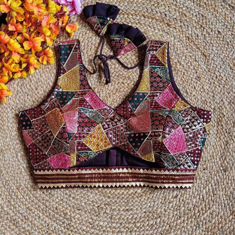 Ynf Faux Georgette KESH411 anjana Readymade Blouses Wholesale Sequence Embroidery Blouse Designer Blouse Party Wear Blouse Manufacturer- Kapda Export