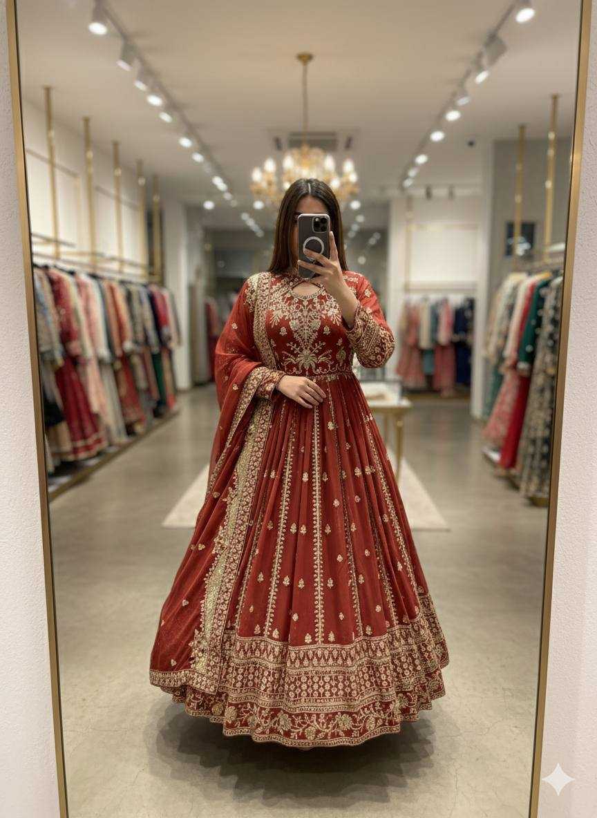 Ynf Faux Georgette KESH506 8028 Gowns Wholesale Wedding Gown Party Wear Gowns Reception Gowns Manufacturer- Kapda Export