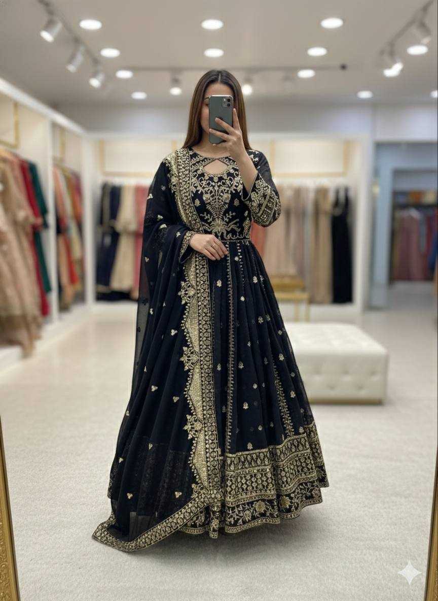 Ynf Faux Georgette KESH506 8028 Gowns Wholesale Wedding Gown Party Wear Gowns Reception Gowns Manufacturer- Kapda Export