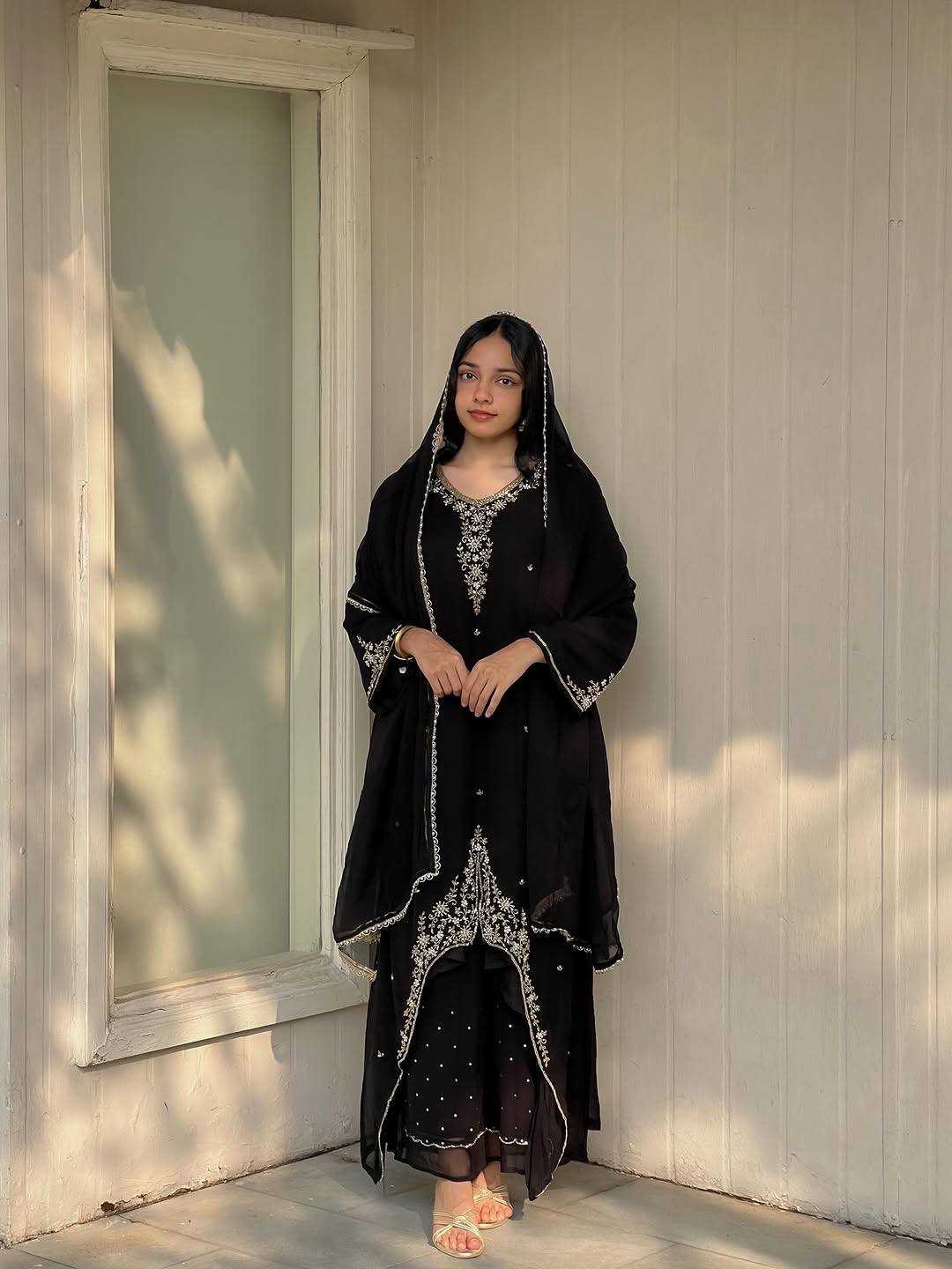 Ynf Faux Georgette KESH523 322 Kurti Wholesale Kurti Bottom With Dupatta Embroidered Kurtis Kurti With Palazzo Manufacturer- Kapda Export