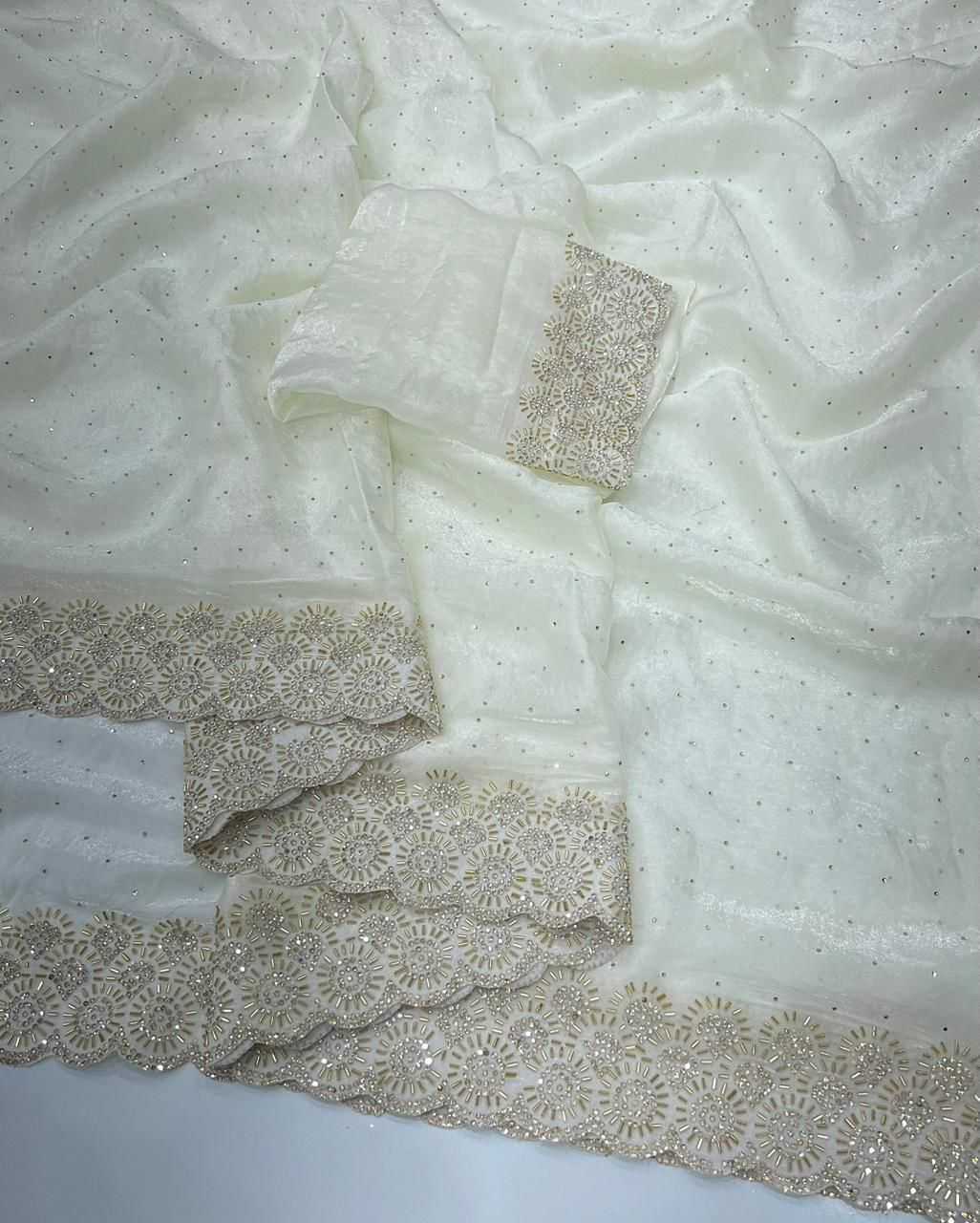 Ynf FENDY KESH547 SARAN Sarees Wholesale Embroidered Sarees Contemporary Sarees Satin Sarees Manufacturer- Kapda Export