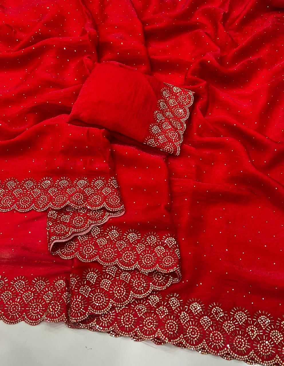 Ynf FENDY KESH547 SARAN Sarees Wholesale Embroidered Sarees Contemporary Sarees Satin Sarees Manufacturer- Kapda Export