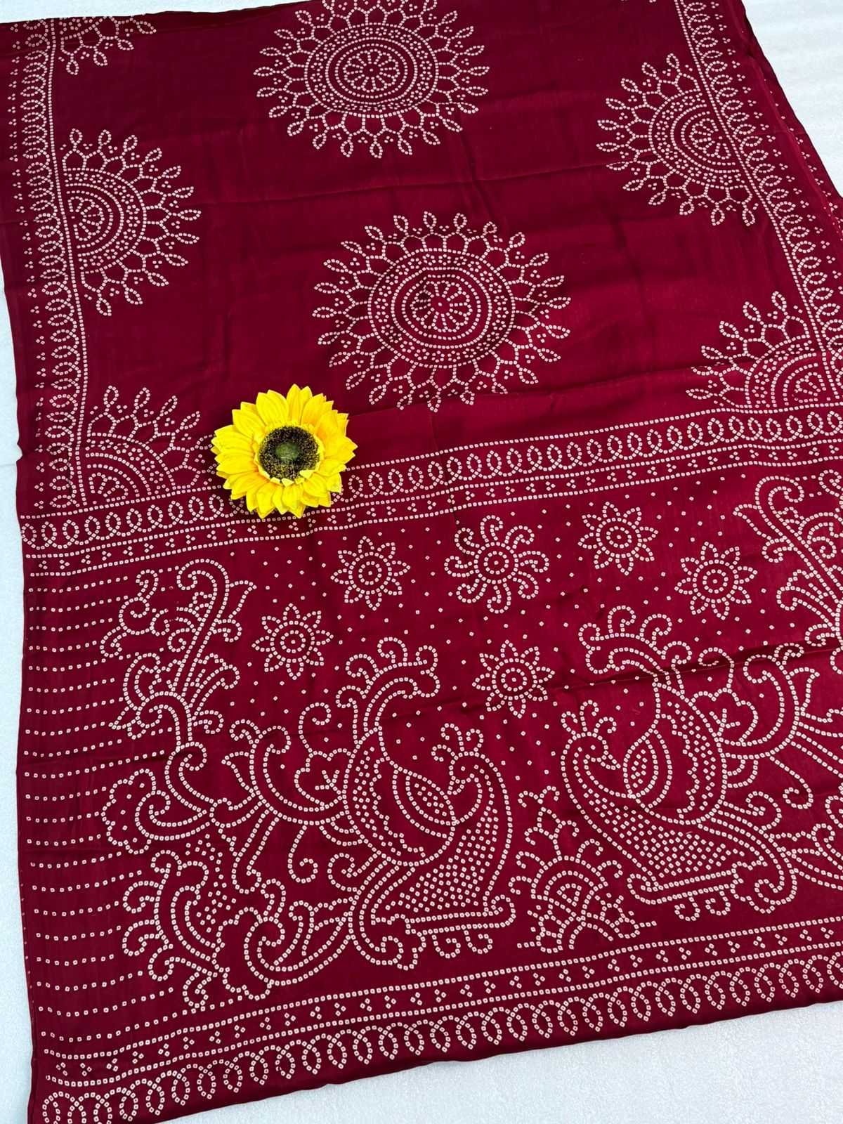 Ynf Gajji Silk KESH576 220 Sarees Festive Collections Wholesale Bandhani Bandhej Sarees Hand Printed Saree Silk Sarees Manufacturer- Kapda Export