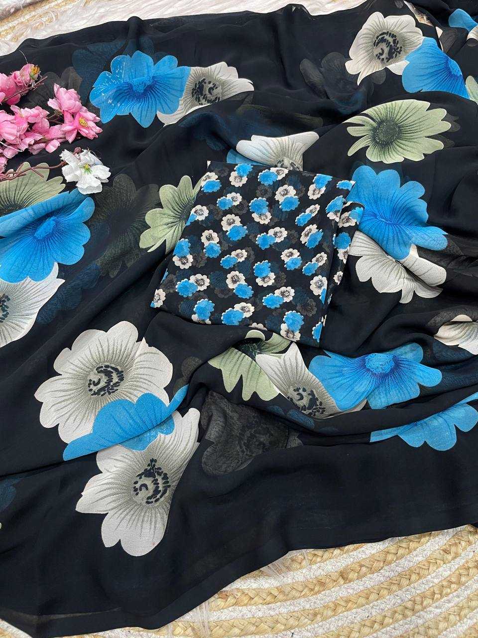 Ynf Georgette RIN230 630 Sarees Wholesale Designer Sarees Printed Sarees Weightless Sarees Manufacturer- Kapda Export