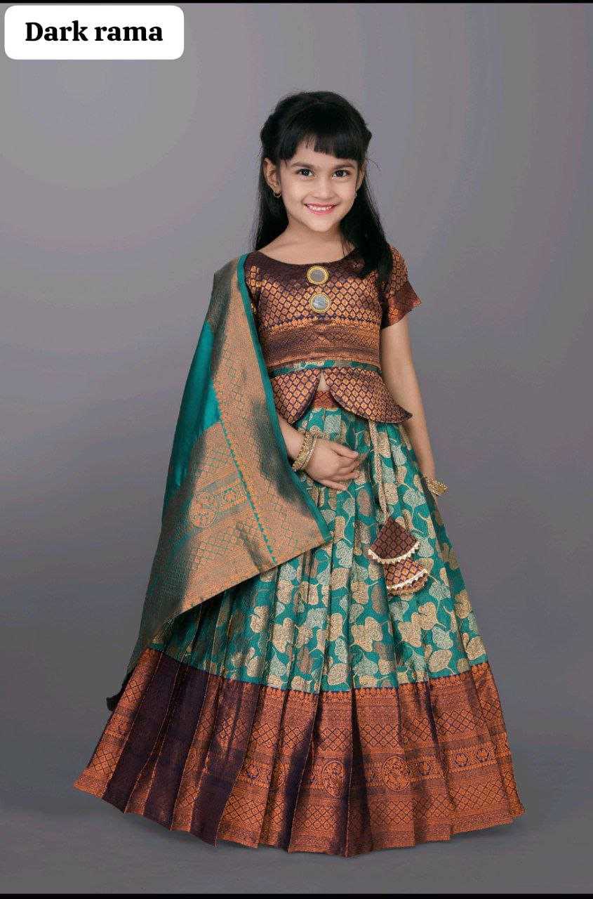 Ynf Jacquard KESH461 17 Kids Wear Wholesale Kids Designer Frock Kids Traditional Outfits Kids Lehenga Choli Manufacturer- Kapda Export